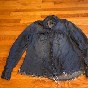 blue jean button down shirt